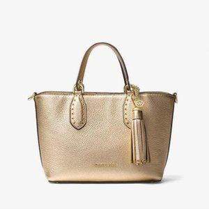 Michael Kors Brooklyn leather bag gold